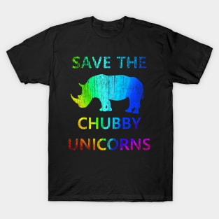 Save the Chubby Unicorns Rainbow T-Shirt